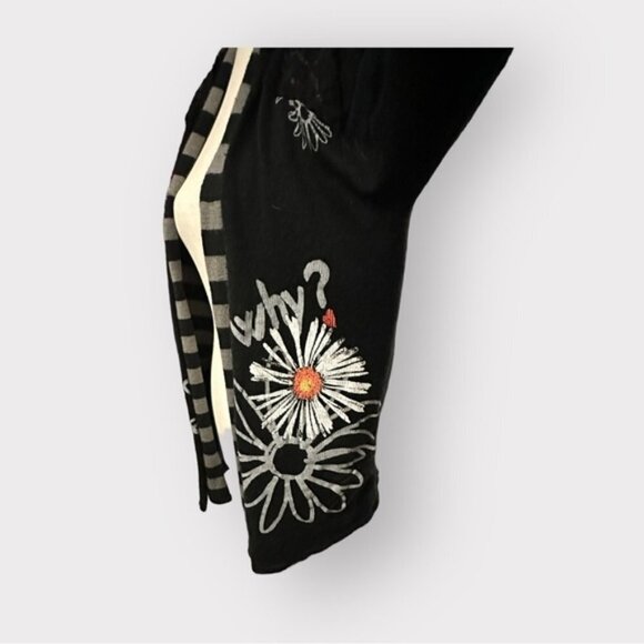 Women’s L Desigual Black Sunflower Striped Laced Cardigan Large - Picture 14 of 15